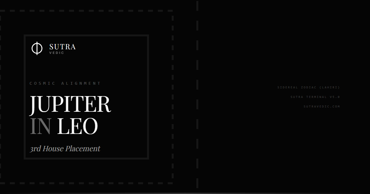 The Starry Court: Jupiter in Leo in the 3rd House