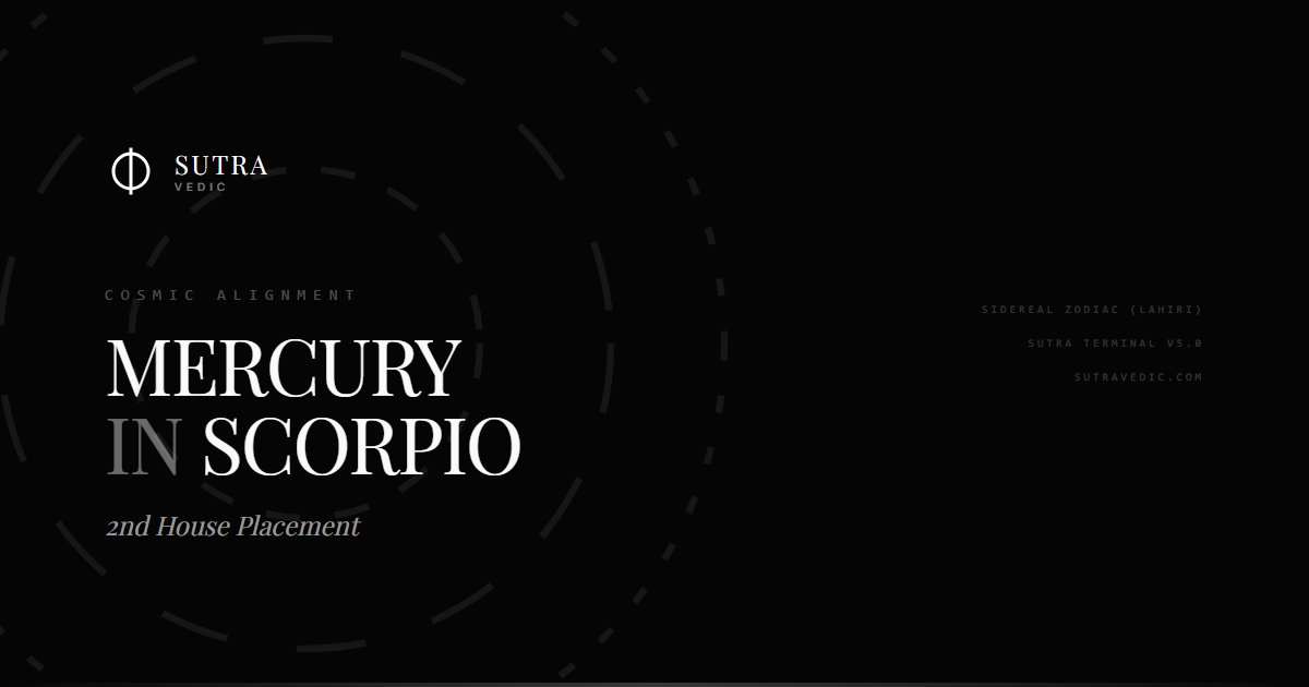 The Veiled Secrets of Mercury in Scorpio in the 2nd House