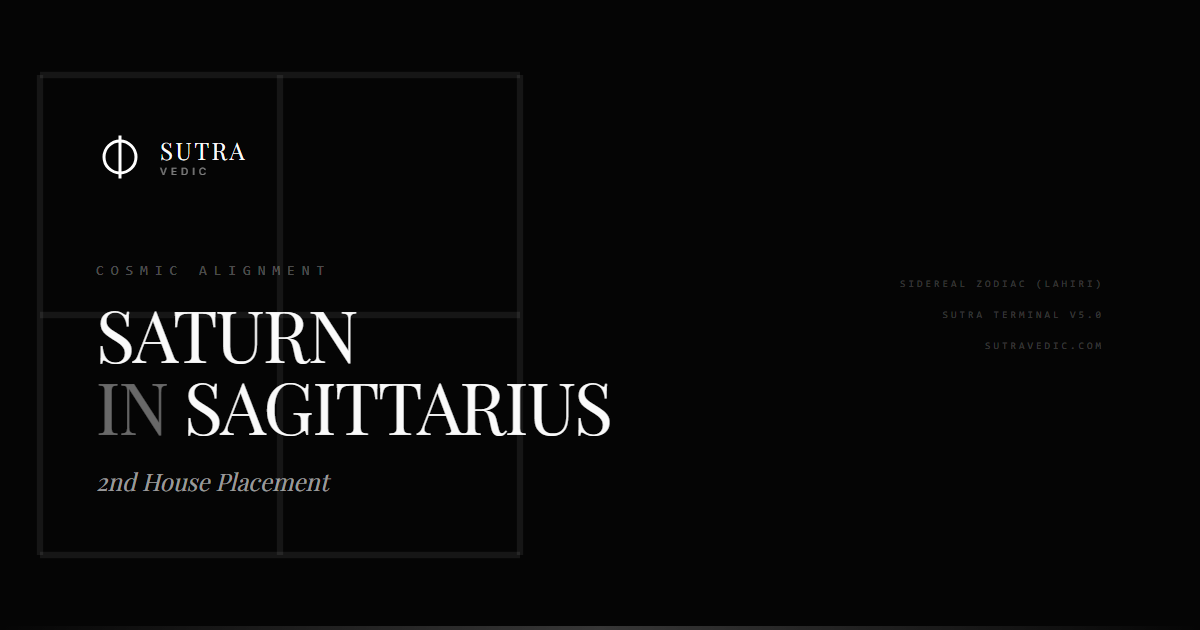 The Concrete Foundations of Value: Saturn in Sagittarius in the 2nd House