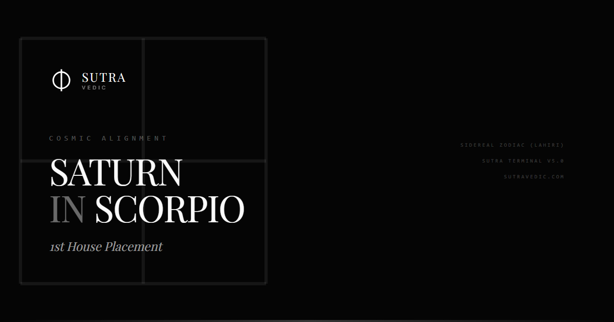 Saturn in Scorpio in the 1st House: A Deep Analysis
