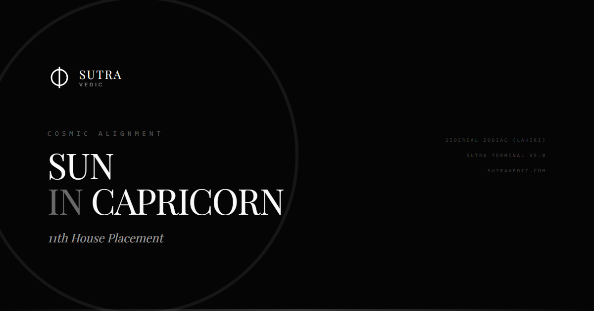 The Ambition of Isolation: Sun in Capricorn in the 11th House