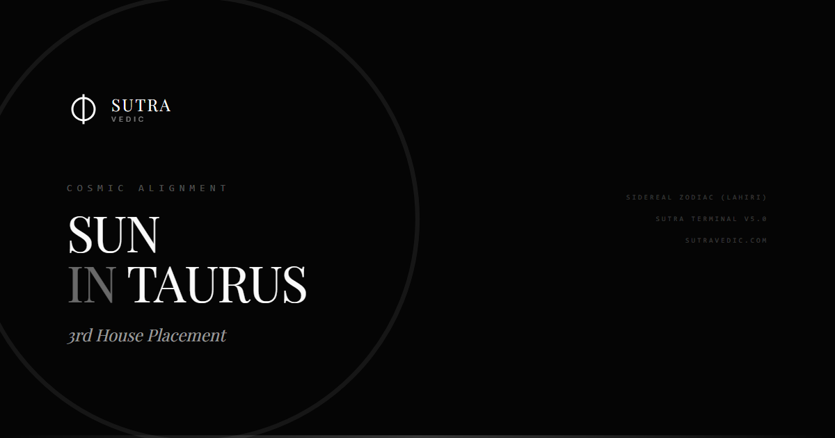 Sun in Taurus in the 3rd House: A Mark of Grounded Communication
